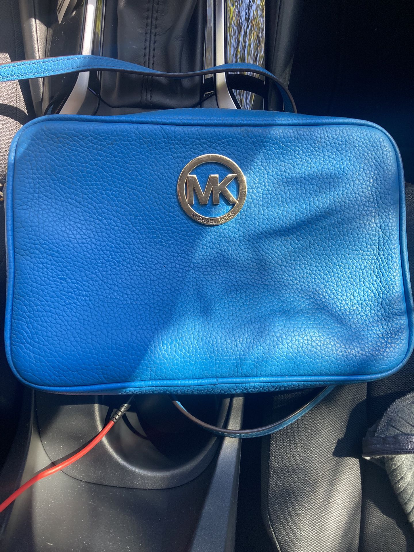Michael Kors Leather Crossbody Bag (Blue)