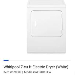Whirlpool Electric Dryer WED4815EW