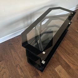 Modern Black Glass TV Stand / Media Console