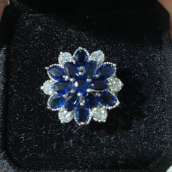 Stunning Sapphire Silver Ring 925