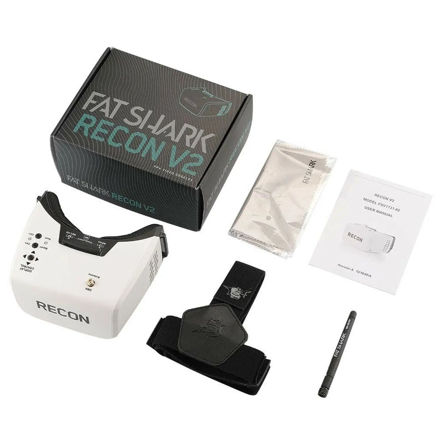 Fat Shark Recon V2 - Analog FPV Goggles w/ Linear Antenna - Great Condition