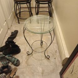 Glass End Table 