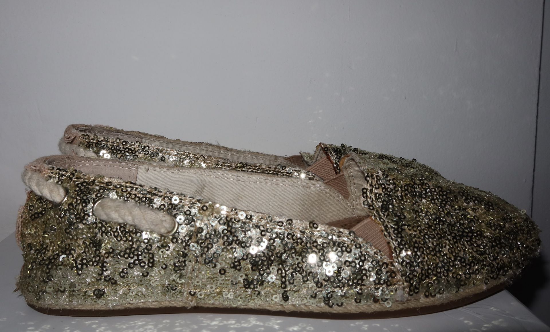 Gianni Bini Gold Sequin Flats