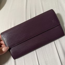 Lv Dark Purple Wallet/wallet On Chain 