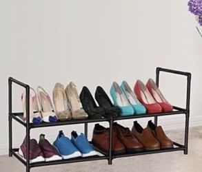 FIDUCIAL HOME 2 Tiers Low Shoe Rack Shoe Shelf