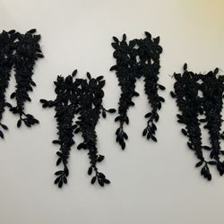 Four Black Beaded Applicaes   Vintage  $15