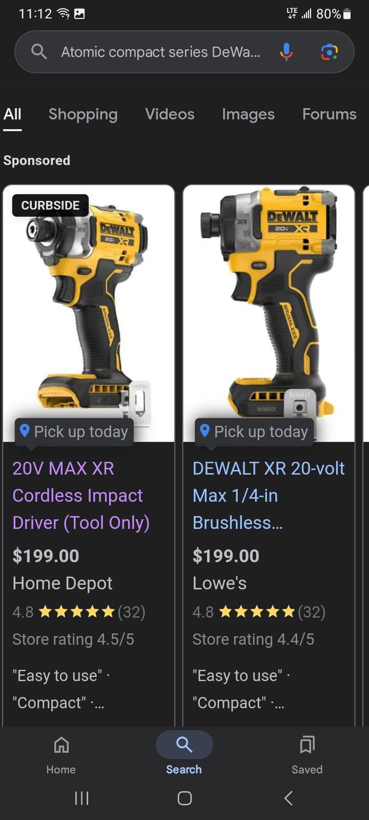 Dewalt Compact Atomic Impact Driver