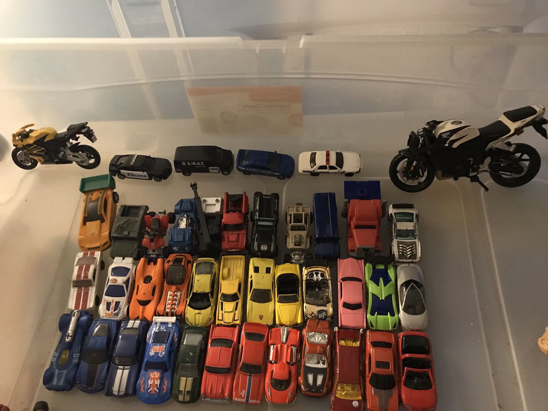 FREE (34) race cars with (2) Motorcycles (5) Police Cars