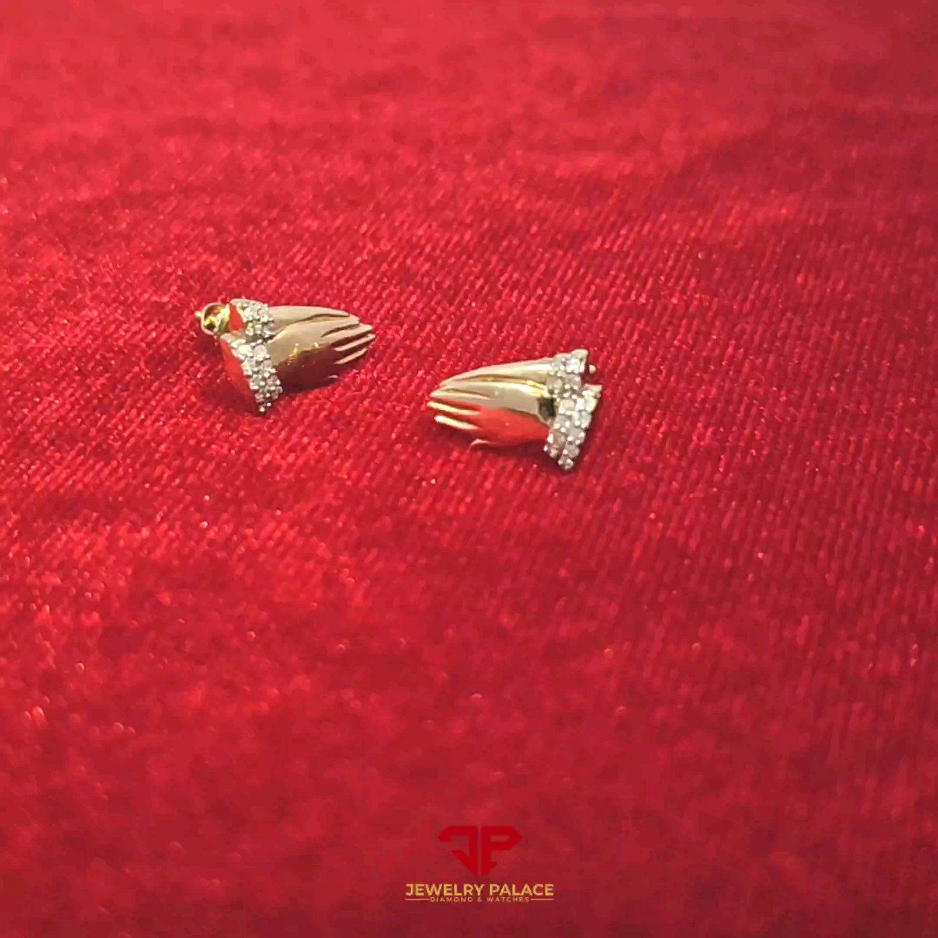 Elegant Gold and Diamond praying hands earrring with 10K Gold and 0.083 CTW