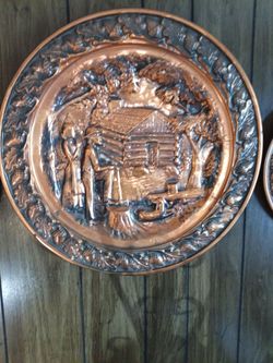 Handmade copper antique wall plate