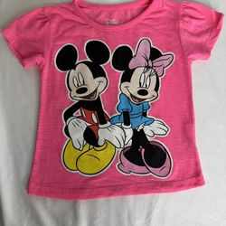Disney Mickey Minnie Mouse 2T Pink TShirt