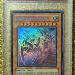💎👻🔥NEW PSA 8 MISPRINT RAINBOW DRAGON GHOST RARE 2007 YUGIOH CARD TAEV-EN006