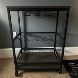Metal and Wood Bar Cart