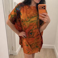 Hand Painted Silk Dress – One-of-a-Kind Wearable Art