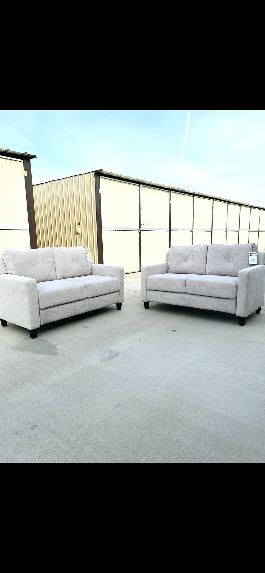 2 Band New Taupe/Light Beige Loveseats 