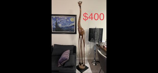 Huge Wood Giraffe 7 Ft 2 In