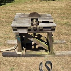 Antique Wooden PTO Table Saw