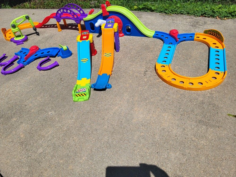 Bright Starts Oball Go Grippers & VTech Go! Go! Launch and Play Raceway, Interactive Playset