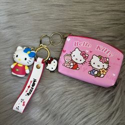 Hello Kitty Keychain With Coins Purse