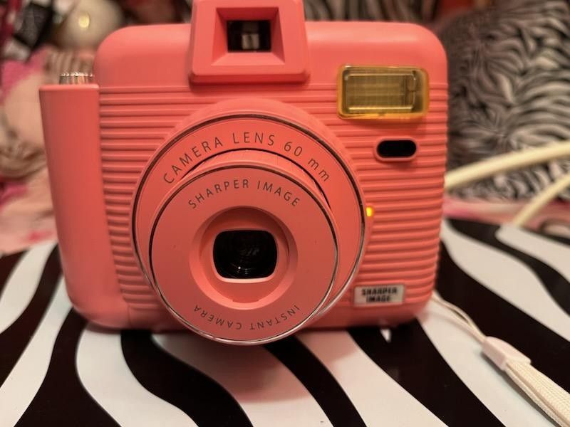 Salmon Or Coral Pink Sharper Image Instant Camera