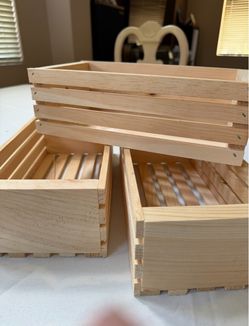 Unfinished Wood Crates Set of 3