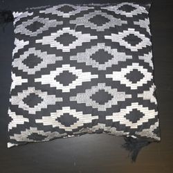 Black Gray & White Accent Pillow For Couch