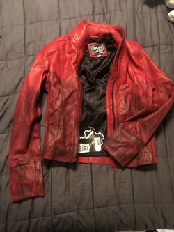 Red leather jacket