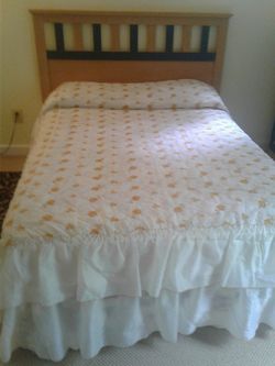 Double bed with headboard frame and mattresses