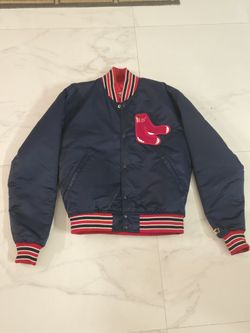 VINTAGE 1980'S BOSTON RED SOX STARTER OFFICAL MLB WARM UP JACKET MADE IN THE USA