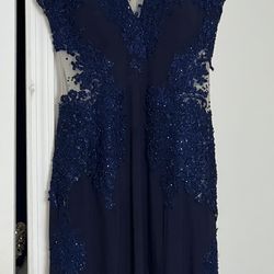 Navy Blue Prom Dress 