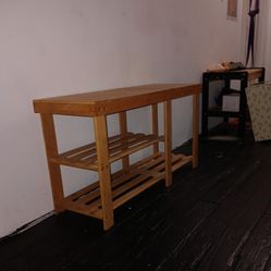 Bamboo Shoe Rack Bench