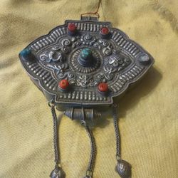 19th Century Tibet Buddhism Trinket Box Great Shape