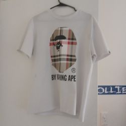 Bape X Burberry White Shirt Collab Size L