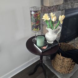 Wooden Side table: Dark brown