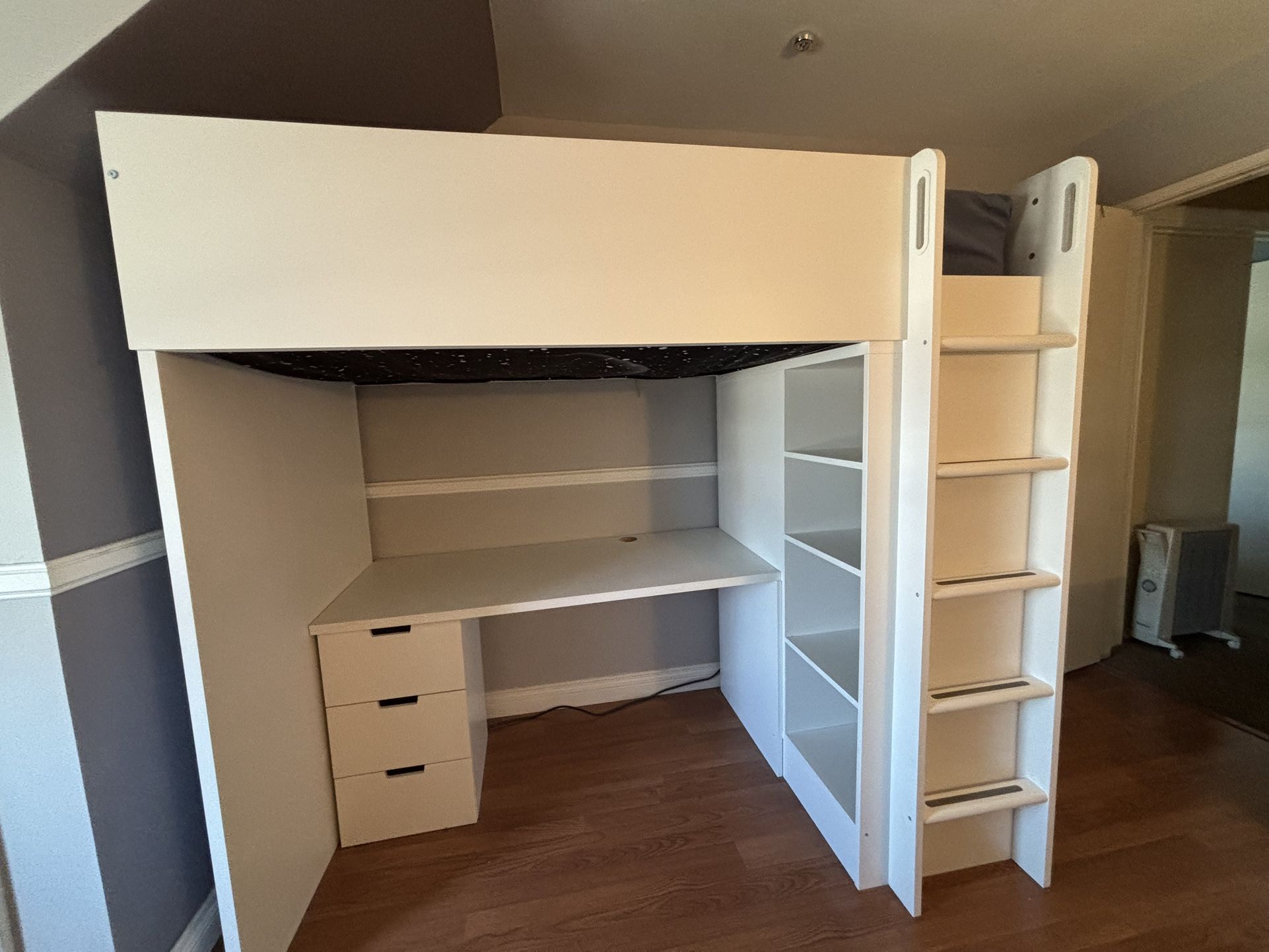 Like New Loft Bed And/Or Dresser White