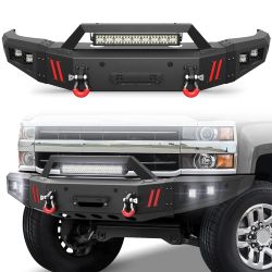Pofenze Front Bumper Compatible With Chevrolet Silverado 2500/3500 HD 2015-2019, Textured Black Pickup Truck Bumper For 2015-2019 Chevry Silverado 250
