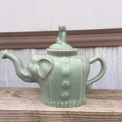 Chinese Green Pottery Elephant