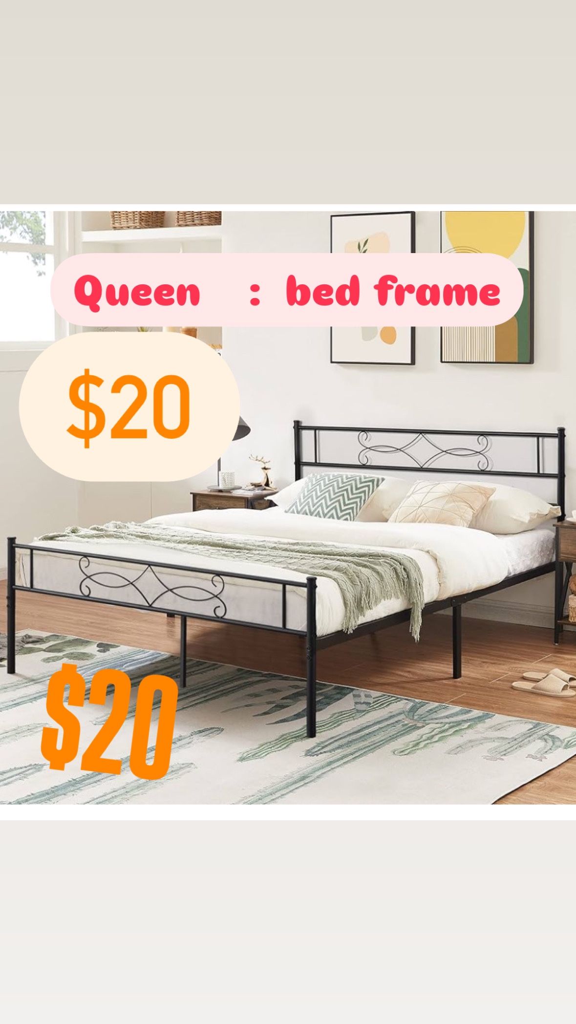 bed Frame QUEEN • $20