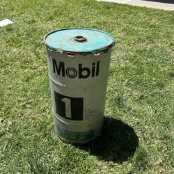 Old Oil Barrel Mobil 1 Vintage Antique