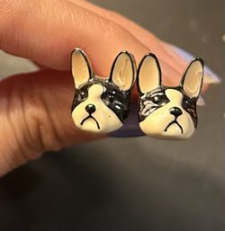 Betsy Johnson French Bulldog Earrings 