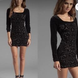 Free People Black velvet Mini Dress