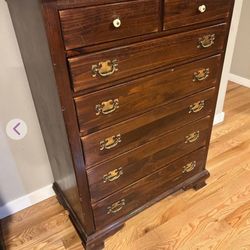 Ethan Allen Pine High Chest 7 Drawers