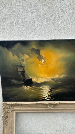 Night storm at sea