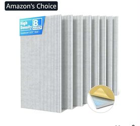 New 8 Pack High Density Large Acoustic Panel Sound Absorbing with Self-Adhesive
47.2”*23.6”*0.36” Sound Proof Foam Panels for Walls, 3D Vertical Sound