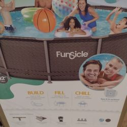 Pool 14 Ft Funsicle Oasis Designer Filter And Pump Ladder Metal 