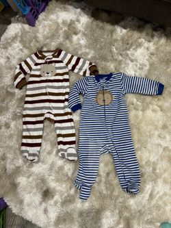 Carters Striped One Piece Rompers 9 Months 