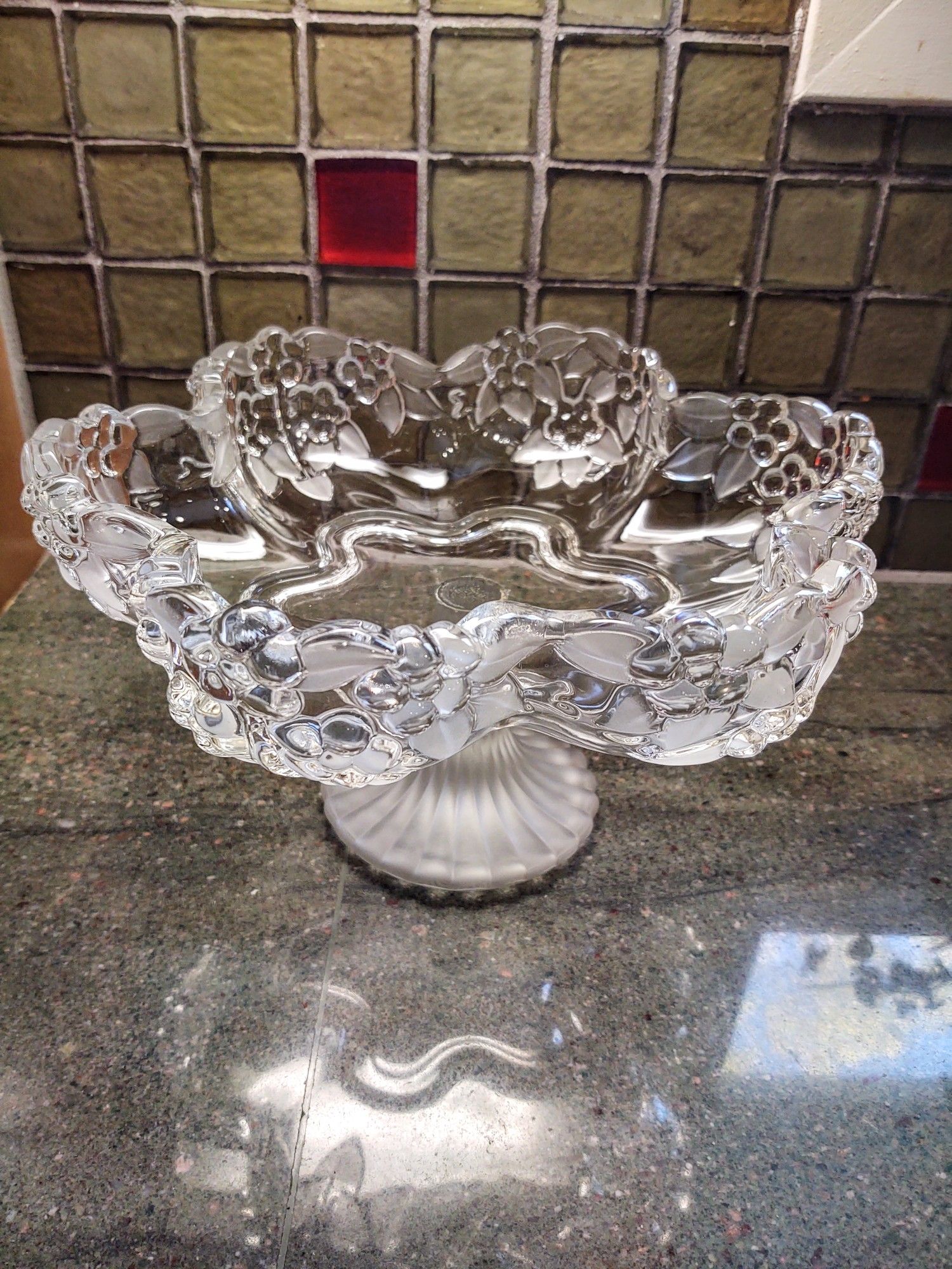 Vintage Mikasa Crystal Footed Bowl