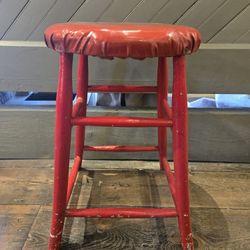 Vintage Red Stool 