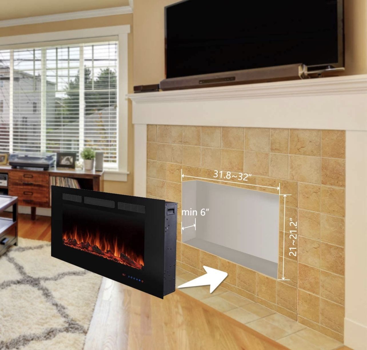 Valuxhome Electric Fireplace, 36 Inches Recessed Fireplace, in Wall Electric  Fireplaces with Remote Control for Sale in Corona, CA - OfferUp