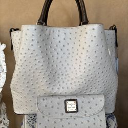 Dooney & Bourke Large Ostrich Barlow and Wallet
